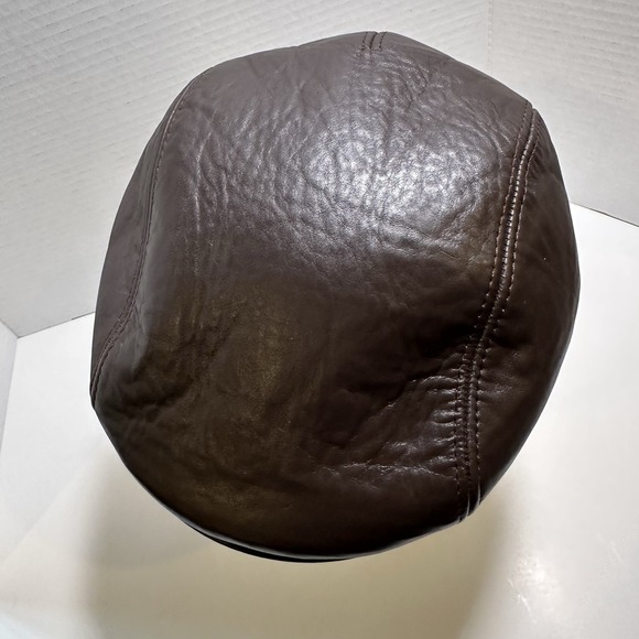Vintage Genuine Leather‎ Newsboy Hat KOT Leather Fashions Made In Argentina M - Picture 2 of 7